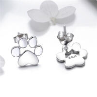 Cute paw stud earrings made of 925 silver - dog or cat paws