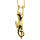 Climbing 3-dimensional golden cat necklace made of 925 silver