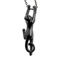 Climbing Three-dimensional Cats: Necklace with Black Cat...