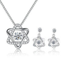 Special Jewelry Set Stars with Dancing Cubic Zirconia in...