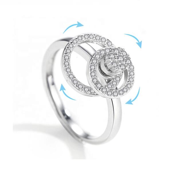 Außergewöhnlicher Ring I Tanzenden Kreisen und Zirkonia aus 925 Silber