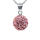 Unique ball pendant Shamballa pink made of 925 silver with zirconia
