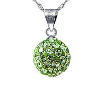 Special ball pendant Shamballa Green made of 925 silver...