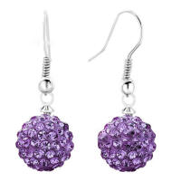 Extraordinary purple earrings made of 925 silver with...