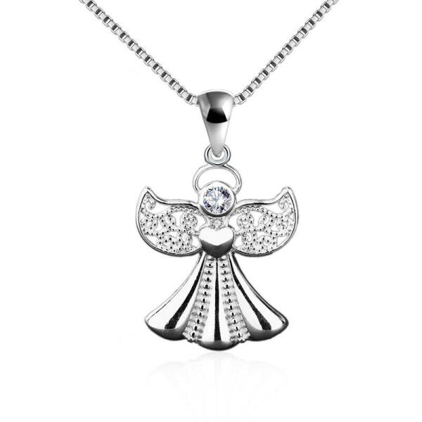 Unique angel with heart pendant made of 925 silver to fall in love with!