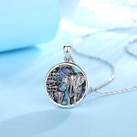 Extraordinary elephant pendant with pearl oxidized 925 silver