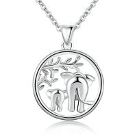 Pendant elephant made of 925 silver rhodium -off eli mom...