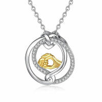 Unique pendant made of 925 silver with gold-plated...