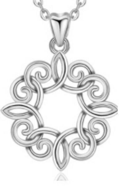 Special flower as a Celtic knot pendant 925 rhodium-plated silver