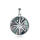 Stilvoller 925 Silber Kompass-Anhänger mit Zirkonia und Abalone