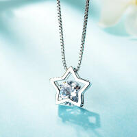 Unique star pendant with zirconia made of 925 silver I...