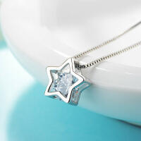 Unique star pendant with zirconia made of 925 silver I Pantercats