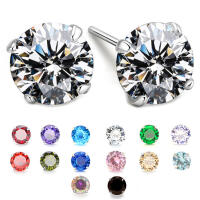 Colored stud earrings in different sizes made of 925 silver