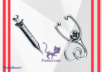 925 silver earrings syringe and stethoscope Dr. made of...