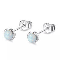 Special 925 silver stud earrings with syn. Opal in different colors