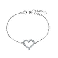 Exceptional 925 Silver Bracelet with Zirconia Heart
