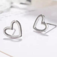 Exceptional 925 silver stud earrings hearts with small...