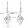 Uniquely elegant leaf-shaped earrings made of 925 silver with zirconia