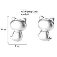 Adorable cat bottom earrings made of 925 silver Morle cat...