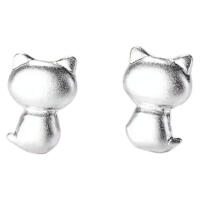 Stud earrings cat frosted