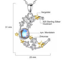Pendant moon with syn. moonstone