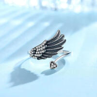 Ring feather with zirconias