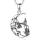 Außergewöhnlicher Skelett Katze mit Mond Ketten-Anhänger 925 Silber