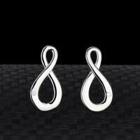 Unique Infinity with zirconia stud earrings made of 925 silver WOW