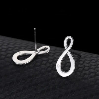 Unique Infinity with zirconia stud earrings made of 925 silver WOW