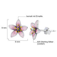 Ohrstecker rosa Blüten mit Emaille