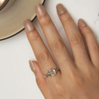Sweet real 925 Silver Anchor Ring