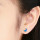 Elegant planet and moon with blue enamel stud earrings 925 silver