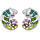 Charming colorful chameleon stud earrings with enamel made 925 silver