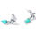 Exceptional blue zirconia stud earrings made of 925 silver turquoise