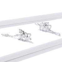 Charming elegant leaves stud earrings with zirconia made of 925 silver