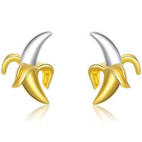 Ultimate banana stud earrings Caribbean flair 925 silver