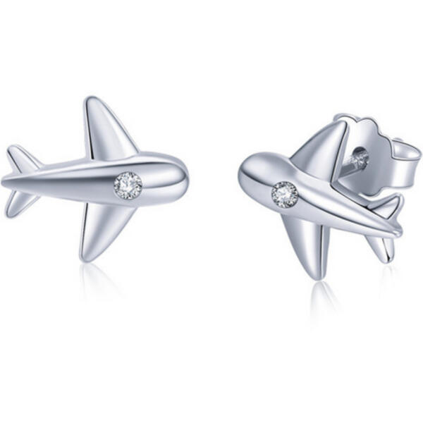 Wanderlust airplane stud earrings made of 925 silver playful charm