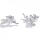 Small angel or fairy stud earrings 925 silver with glittering zirconia