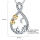 Special pendant cat Infinity with golden paws made of 925 silver