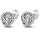 Unique knots with zirconia stud earrings 925 rhodium-plated silver