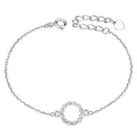 925 Silver Bracelet with Zirkonia circle