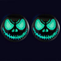Special noctilucent scary face stud earrings made of 925...