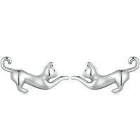 Playing little cats stud earrings made of 925 silver with...