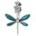 Pendant with a special dragonfly hand-painted with enamel 925 silver