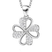 Special lucky clover leaf pendant with zirconia made of...