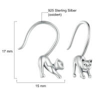 Unique cat earrings made of 925 silver in 3D style...