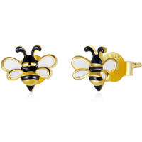 Precious little bees, hand-painted stud earrings made of...