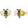Kostbare kleine Bienen, handbemalte Ohrstecker aus 925 Silber Königin