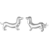 Special dachshund dog stud earrings in 3D made of 925...