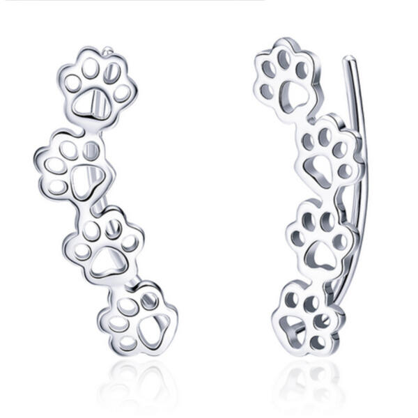 Paw climber made of 925 silver earrings for animal lovers paws